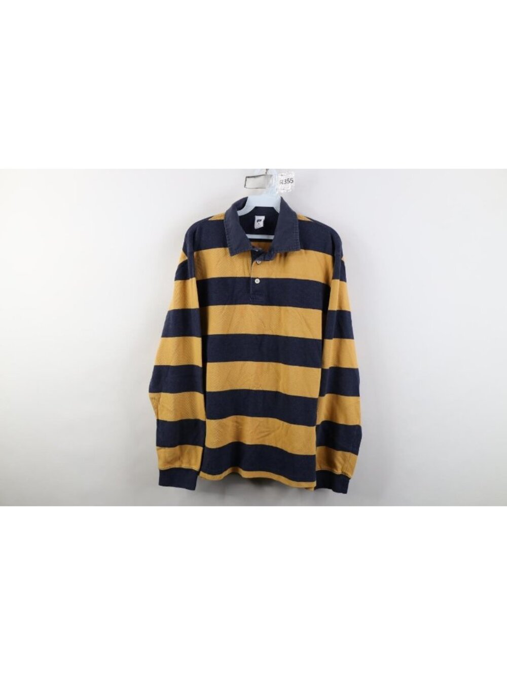 Vintage Y2K 2005 Gap Mens Medium Faded Striped Long Sleeve Rugby Polo Shirt